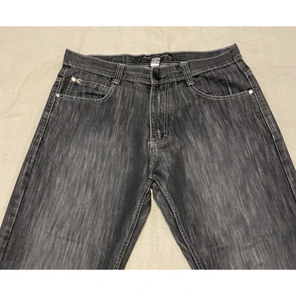 SouthPole 4180 Black Jeans Mens Size 36x32 Street Wear Baggy Denim Trouser Pants